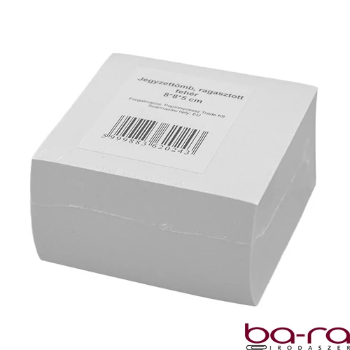Kockatömb fehér FORTUNA 8x8x5 cm ragasztott famentes