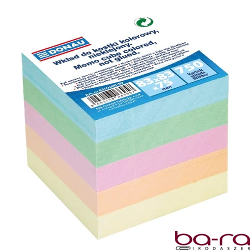 Kockatömb színes DONAU 8,3x8,3 cm nem ragasztott pasztell