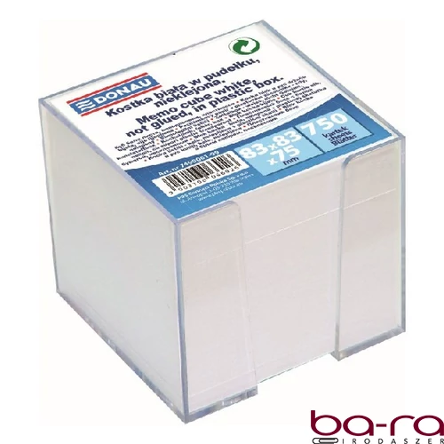 Kockatömb fehér DONAU 9,2x9,2 cm tartóban nem ragasztott
