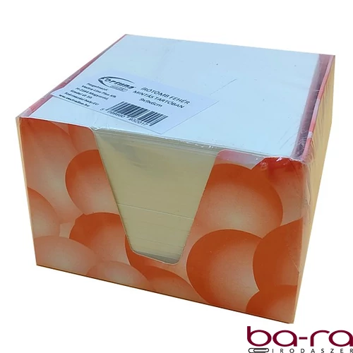 Kockatömb fehér FORTUNA 9x9x6 cm mintás tartóban