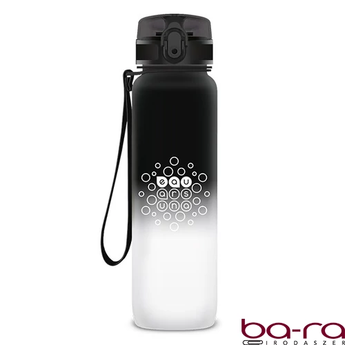 Kulacs ARS UNA műanyag matt BPA-mentes motivációs ombre 1000 ml Black & White
