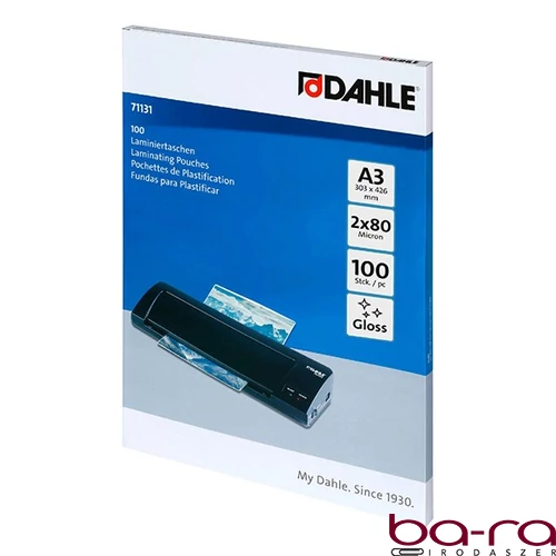 Lamináló fólia DAHLE 71131 A/3 80 mikron fényes 100/csomag