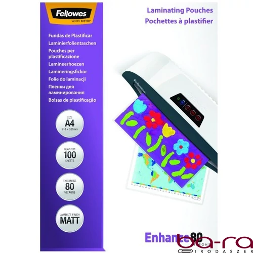 Lamináló fólia FELLOWES A/4 80 mikron matt 100/csom