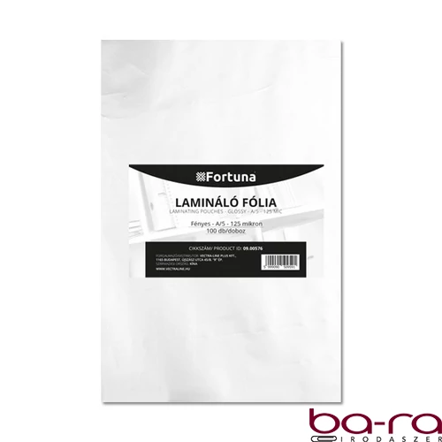 Lamináló fólia FORTUNA A/5 154x216mm 125 mikron fényes 100/dob