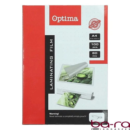Lamináló fólia OPTIMA A/4 80 mikron fényes 100/csom