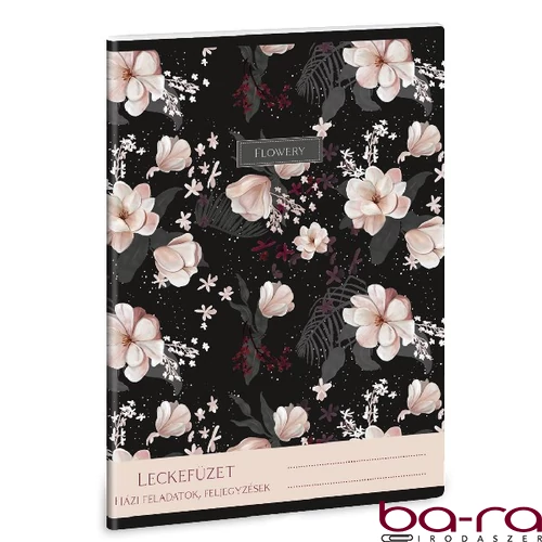 Leckefüzet ARS UNA A/5 32 lapos Flowery black