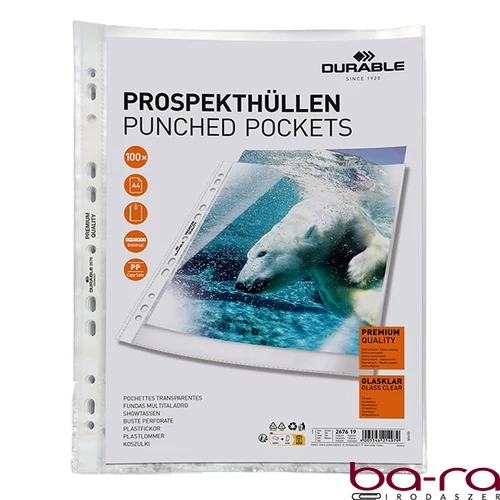 Lefűzhető genotherm DURABLE PP A/4 víztiszta 80 mikron 100 darabos