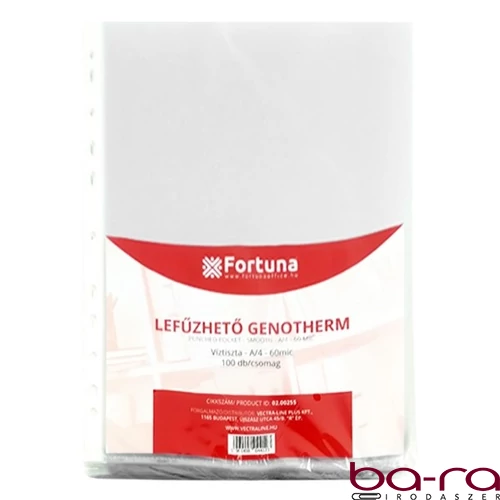Lefűzhető genotherm FORTUNA A/4 60 mikron víztiszta 100 darabos