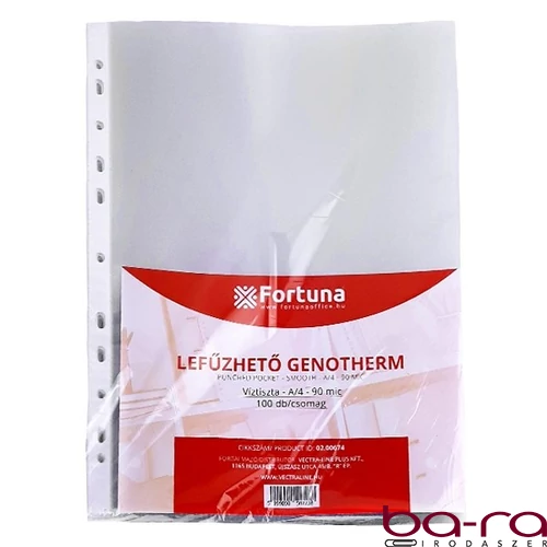 Lefűzhető genotherm FORTUNA A/4 90 mikron víztiszta 100 darabos