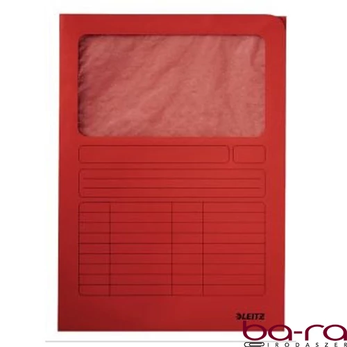 Mappa LEITZ A/4 karton ablakos piros