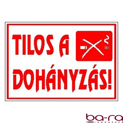 Matrica Tilos a dohányzás! fehér "C"