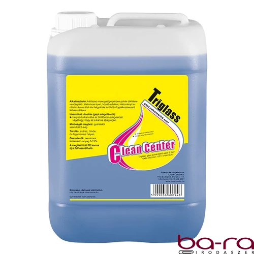 Mosogatógép öblítőszer CLEAN CENTER Triglass poháröblítő 5L