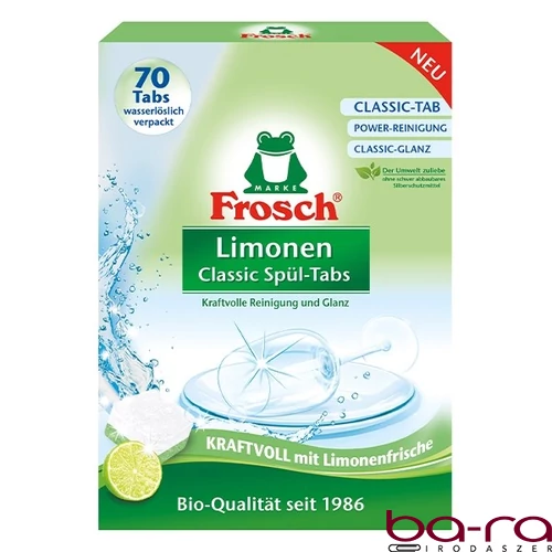 Mosogatógép tabletta FROSCH zöldcitrom-classic 70 darabos