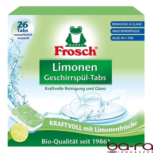 Mosogatógép tabletta FROSCH zöldcitrom 30 darabos