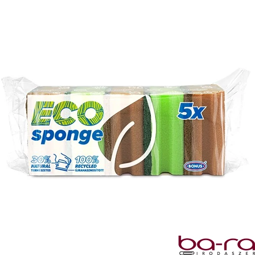 Mosogatószivacs BONUS Eco formázott 9,5x7,1x4,5cm 5 darabos