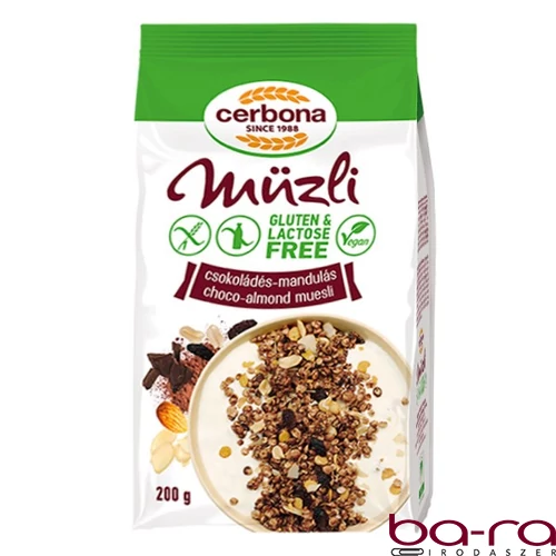 Müzli CERBONA csokoládés mandulás gluténmentes 200 g