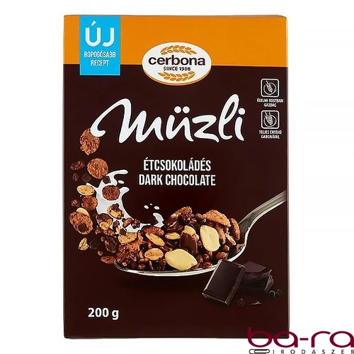 Müzli CERBONA étcsokoládés dobozos 200 g