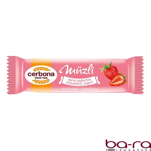 Müzliszelet CERBONA eper ízű joghurtos bevonóval 20 g