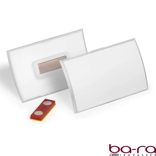 Névjegykitűző DURABLE Click Fold 54x90 mm mágneses elfordulásmentes átlátszó