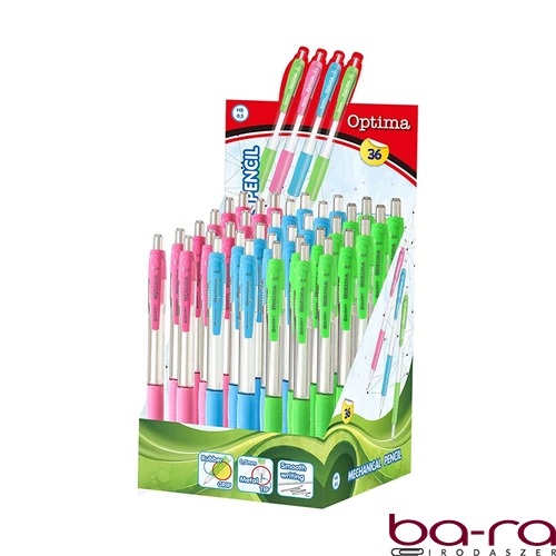Nyomósirón display OPTIMA 0,5 mm vegyes színek 36 darabos