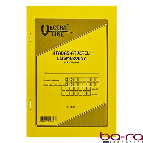 Nyomtatvány átadás - átvételi elismervény VECTRALINE 25x3
