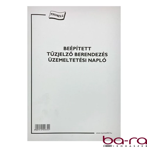 Nyomtatvány beépített tűzjelző berend. üzemelt. napló