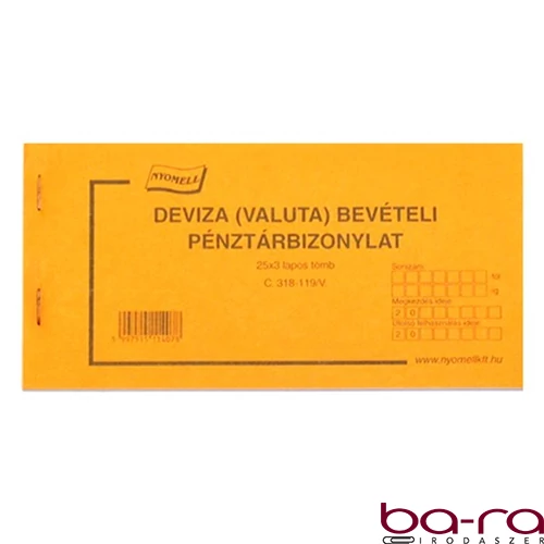 Nyomtatvány deviza bevételi pénztárbizonylat