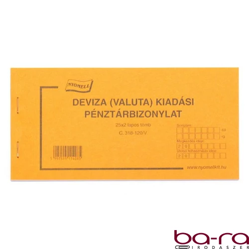 Nyomtatvány deviza kiadási bizonylat 25x2