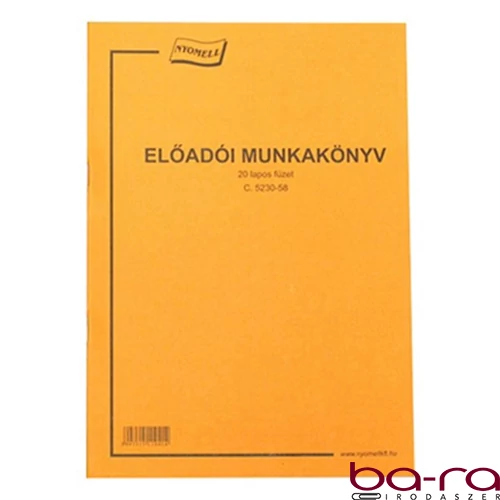 Nyomtatvány előadói munkakönyv A/4 20 lapos