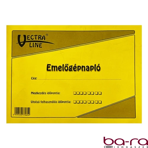 Nyomtatvány emelőgépnapló VECTRALINE A/5 fekvő
