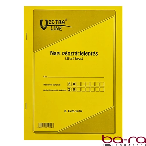 Nyomtatvány napi pénztárjelentés VECTRALINE 25x4