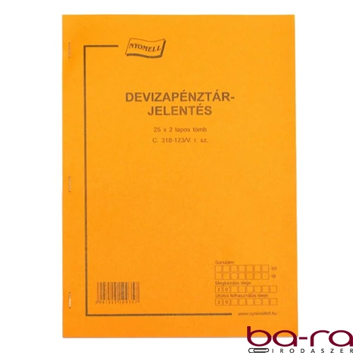 Nyomtatvány pénztárjelentés deviza