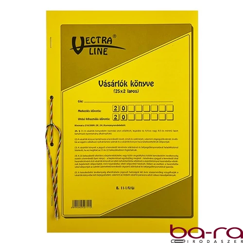 Nyomtatvány vásárlók könyve VECTRALINE A/4 25x2 álló GDPR kompatibilis