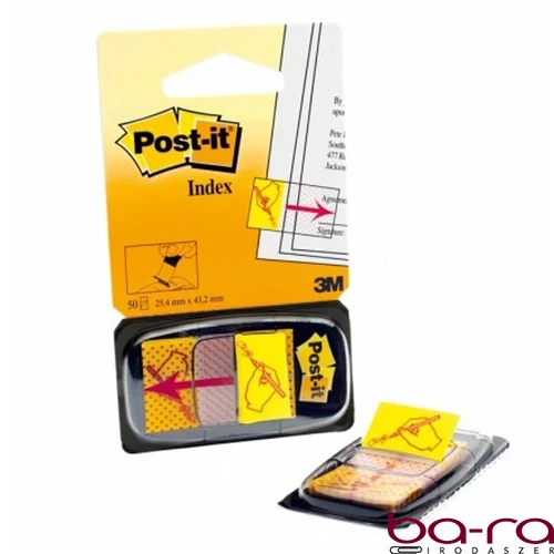 Oldaljelölő 3M Post-it 680-31 műanyag aláírás ikon 25x43mm