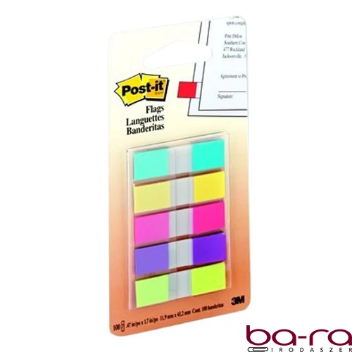 Oldaljelölő 3M Post-it 683-5 12x43mm műanyag 5 szín