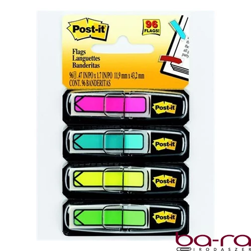 Oldaljelölő 3M Post-it LPJ684ARR4 műanyag nyilak 4 szín