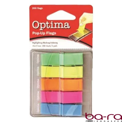 Oldaljelölő OPTIMA műanyag 5 színű 12x45 mm 5x40 lap