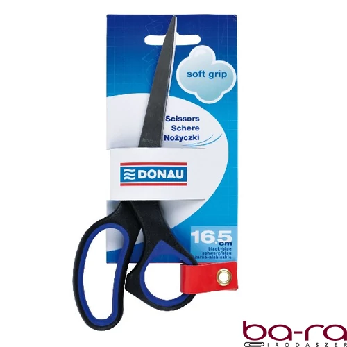 Olló irodai DONAU Soft Grip 16,5 cm fekete-kék