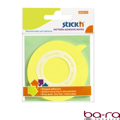 Öntapadós jegyzettömb STICK`N 70x70mm 360°-ban Öntapadós szövegbuborék forma sárga 50 lap