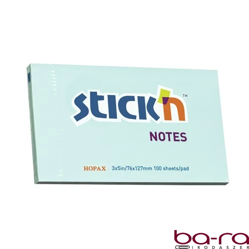 Öntapadós jegyzettömb STICK`N 76x127mm pasztell kék 100 lap