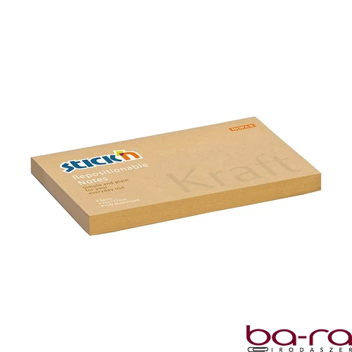 Öntapadós jegyzettömb STICK`N kraft notes 76x127mm natúr barna 100 lap