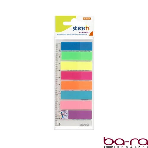 Öntapadó oldaljelölő STICK`N 45x12mm műanyag neon mix 8x25 lap