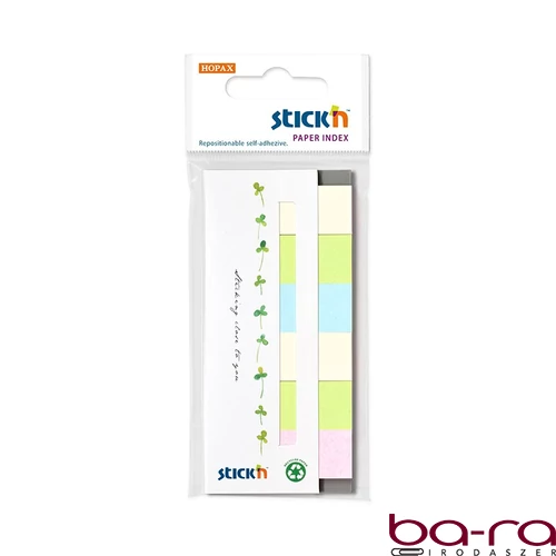 Öntapadó oldaljelölő STICK`N papír 45x15mm újrahasznosított mix 7x30 lap