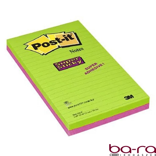 Öntapadós jegyzettömb 3M Post-it 584SS 125x200mm Super Sticky vonalas 100 lap