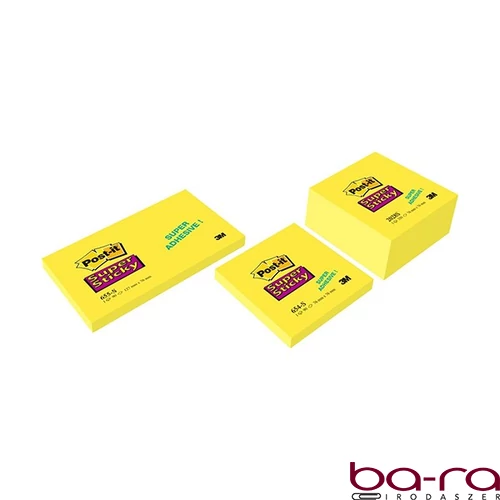 Öntapadós jegyzettömb 3M Post-it LP2028SS Super Sticky 76x76mm élénk sárga 350 lap