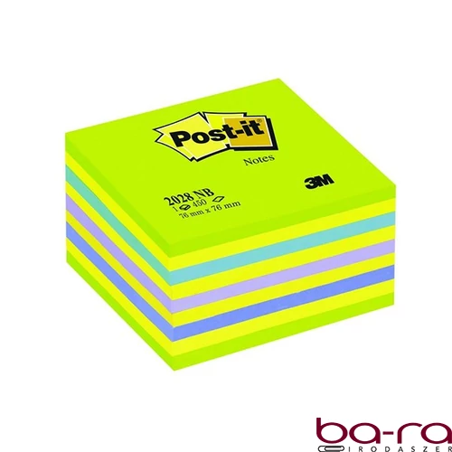 Öntapadós jegyzettömb 3M Post-it LP 2028NB 76x76mm lollipop zöld  450 lap