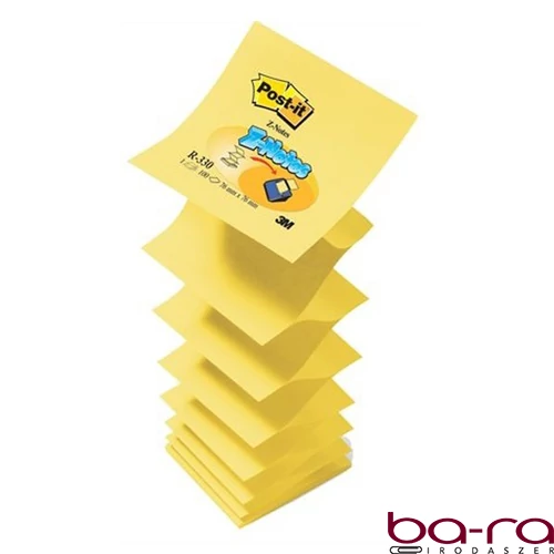 Öntapadós jegyzettömb 3M Post-it LP330N "Z" 76x76mm sárga 12x100 lap
