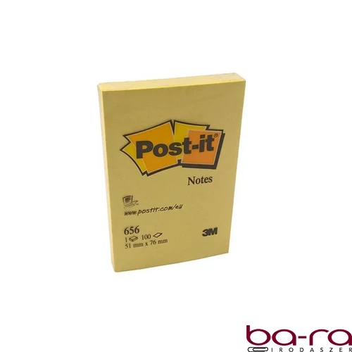 Öntapadós jegyzettömb 3M Post-it LP656 51x76mm sárga 12x100 lap