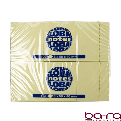Öntapadós jegyzettömb GLOBAL Notes 3653-1 40x50mm 3x100 lap