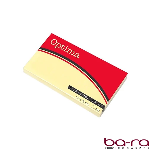 Öntapadós jegyzettömb OPTIMA 75x127mm sárga 100 lap